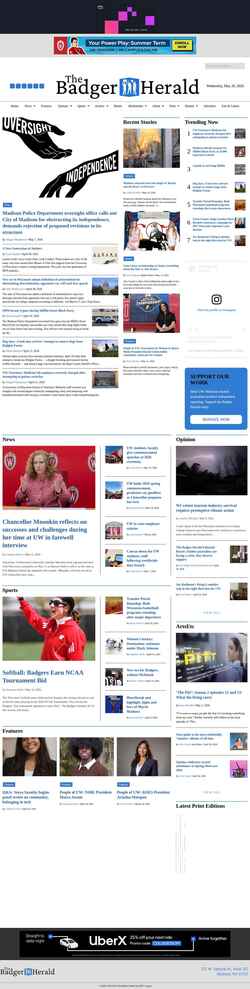 Skærmbillede badgerherald.com