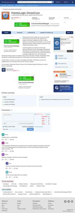 Снимак екрана paretologic-drivercure.software.informer.com