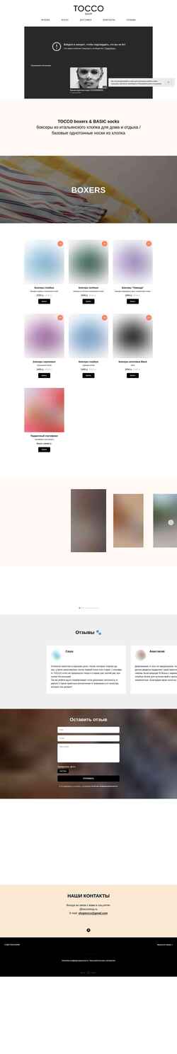 Screenshot toccoshop.ru
