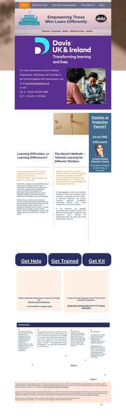 Screenshot www.davislearningfoundation.org.uk