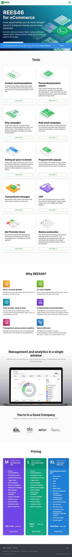 Screenshot rees46.com