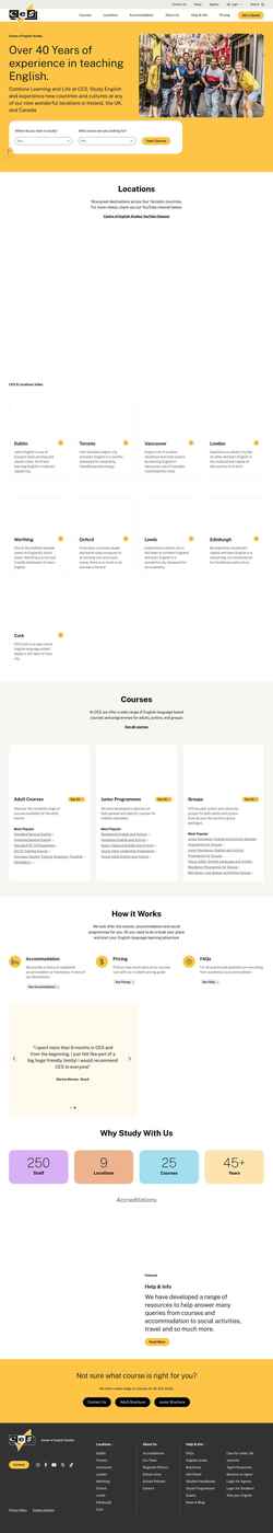 Snímek obrazovky ces-schools.com