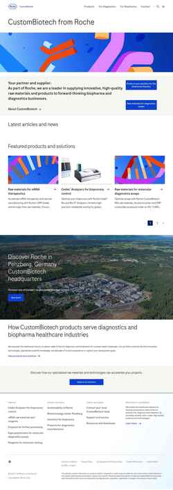 Snimka zaslona custombiotech.roche.com