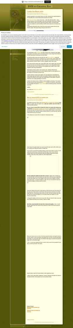 Screenshot dvdtozen.wordpress.com