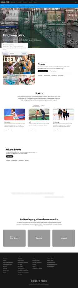 Captura de pantalla www.chelseapiers.com