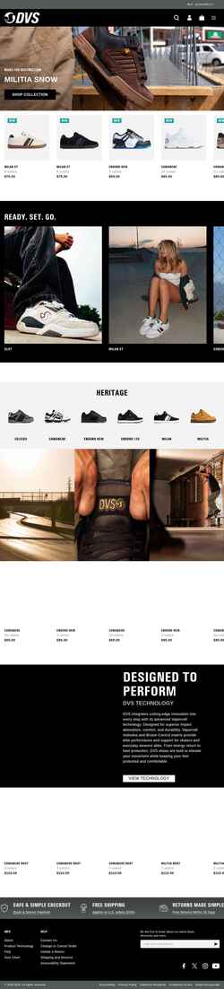 Captura de pantalla dvsshoes.com