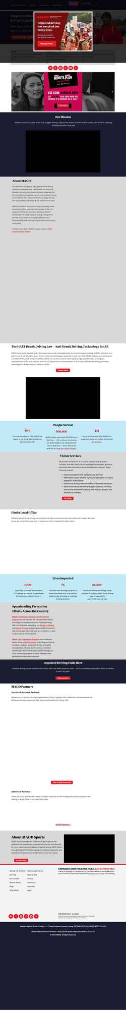Snímek obrazovky madd.org