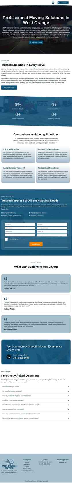 Screenshot westorangemovers.com