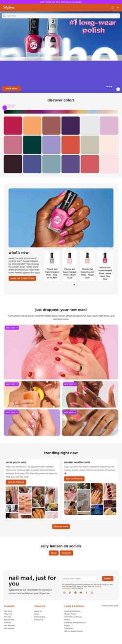 Captura de pantalla www.sallyhansen.com