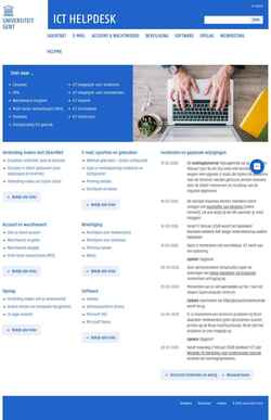 Snímek obrazovky helpdesk.ugent.be