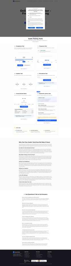 Skjermdump sound-tester.com