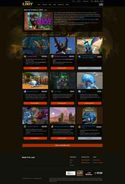 Captura de pantalla www.wowtcgloot.com
