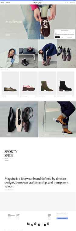 Snímka obrazovky maguireshoes.com
