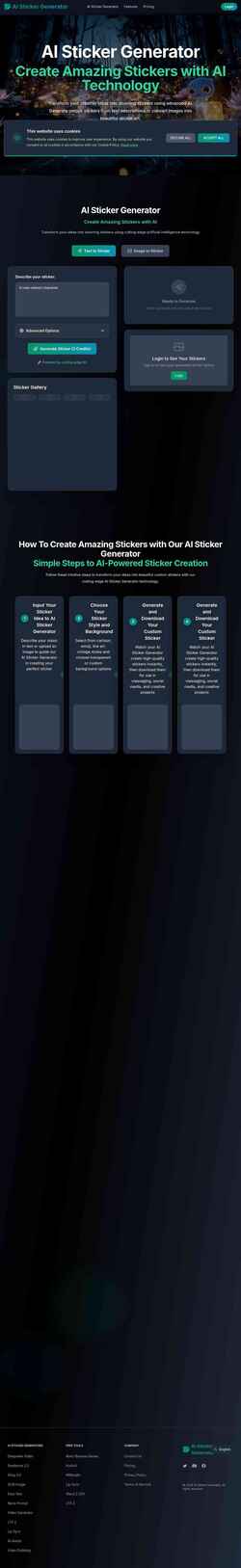 Screenshot aistickergenerator.org