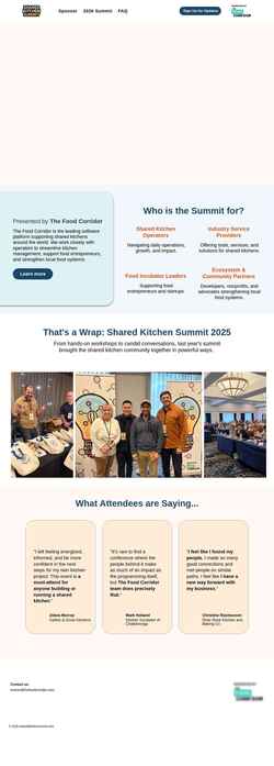 Screenshot www.sharedkitchensummit.com