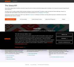 Screenshot developers.strava.com