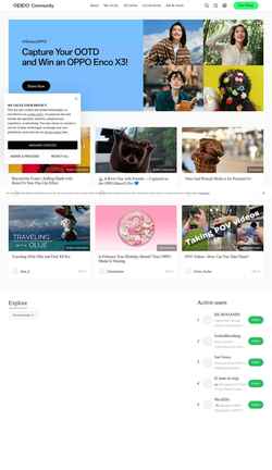 Schermata community.oppo.com