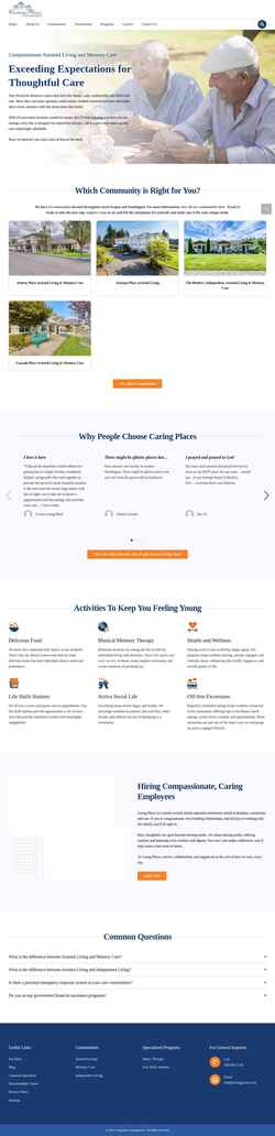 Screenshot caringplaces.com