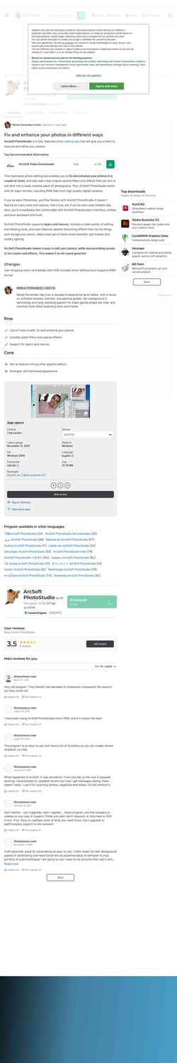Zrzut ekranu arcsoft-photostudio.en.softonic.com