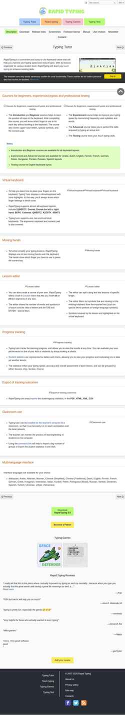Skjermdump rapidtyping.com
