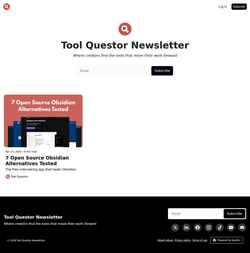 Screenshot newsletter.toolquestor.com