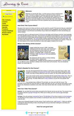 Captura de pantalla learntarot.com