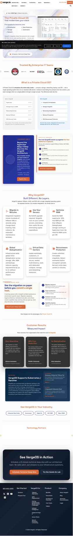 Snimka zaslona www.verge.io