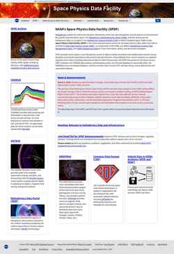 Captura de pantalla spdf.gsfc.nasa.gov