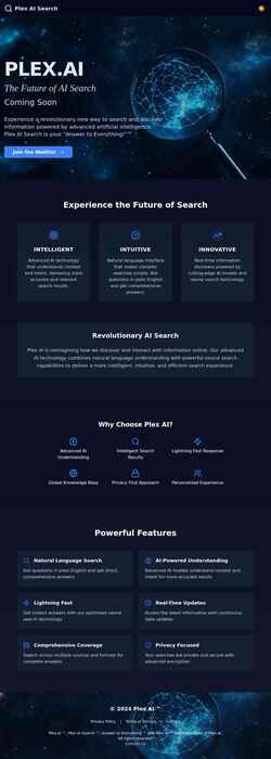 Screenshot www.plex.ai