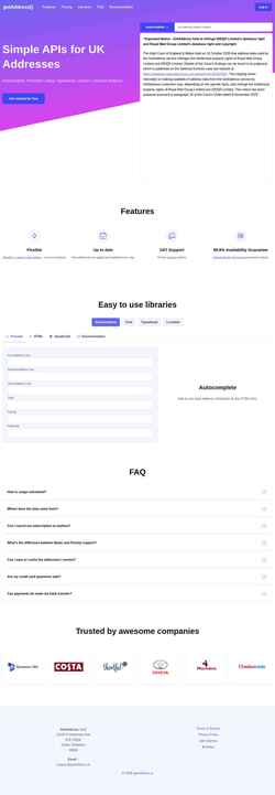 Captura de pantalla getaddress.io