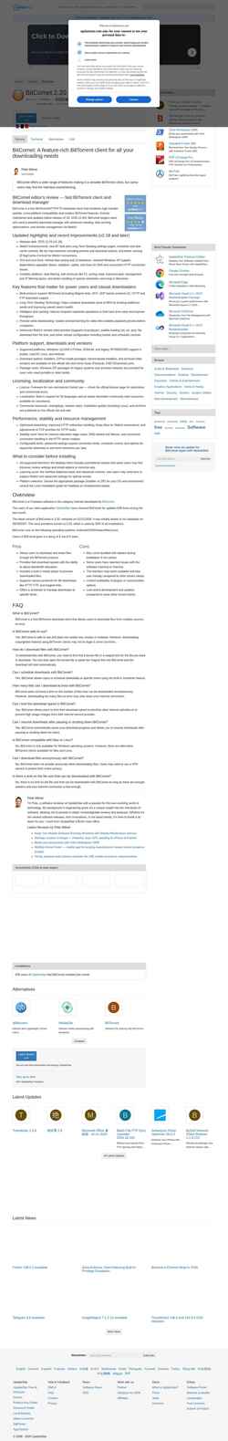Skærmbillede bitcomet.updatestar.com