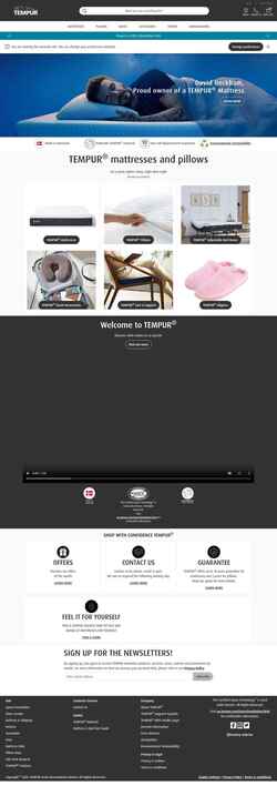 Screenshot au.tempur.com