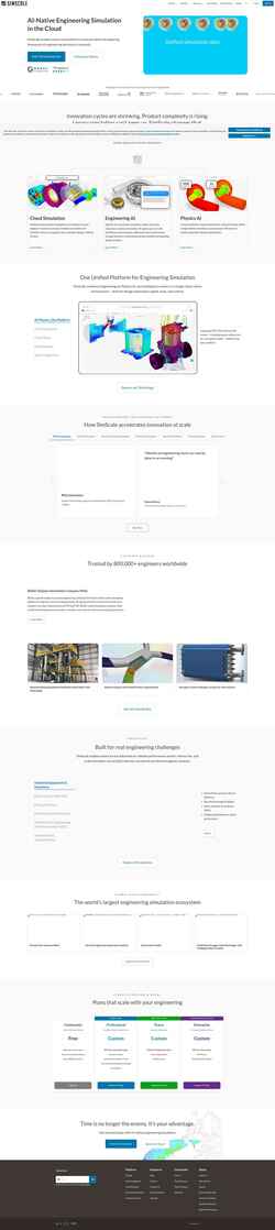 Ekrānuzņēmums www.simscale.com