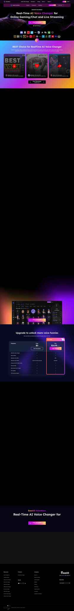 Ekran görüntüsü voicechanger.easeus.com