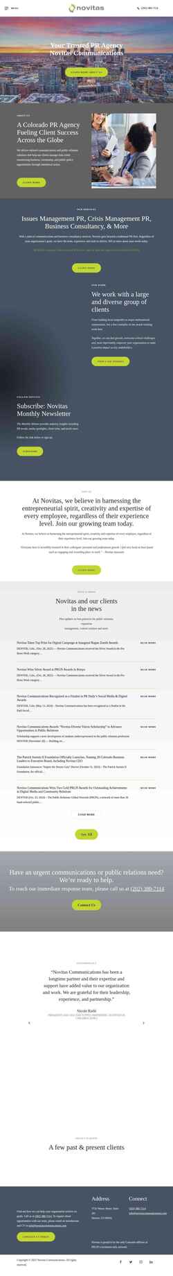 Screenshot novitascommunications.com