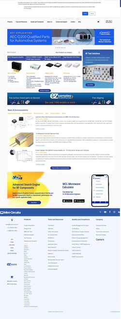 Captura de pantalla minicircuits.com