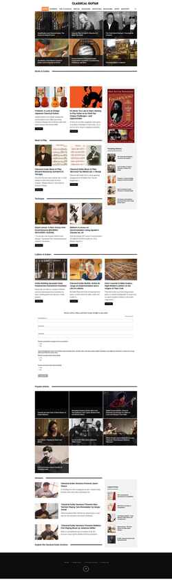 Snímka obrazovky classicalguitarmagazine.com