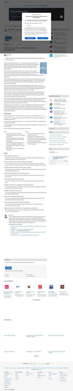 Screenshot mcafee-securitycenter.updatestar.com