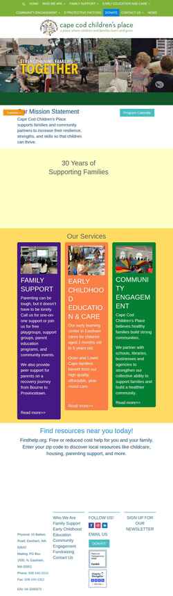 Screenshot capecodchildrensplace.com
