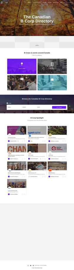 Screenshot bcorpdirectory.ca