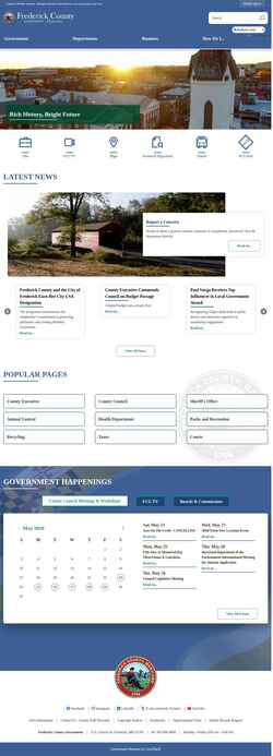 Screenshot frederickcountymd.gov