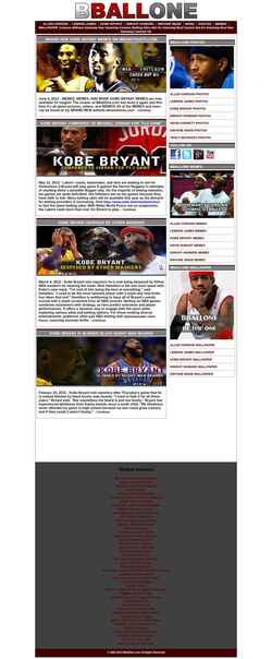 Snímek obrazovky www.bballone.com