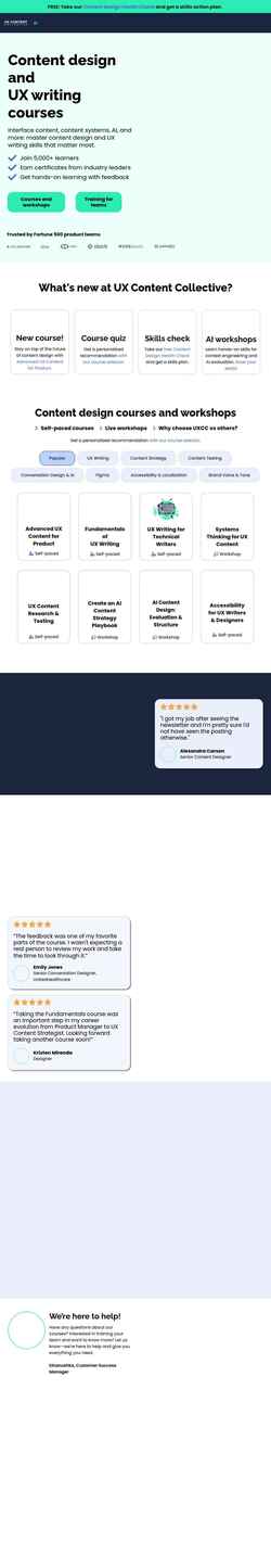 Snímek obrazovky uxcontent.com