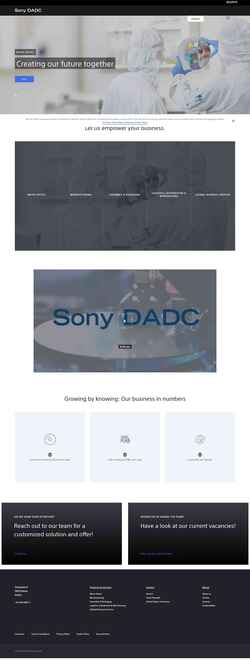 Screenshot www.sonydadc.com