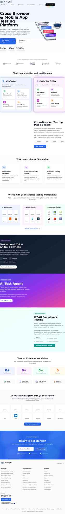 Screenshot testingbot.com