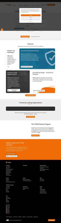 Zrzut ekranu typo3.com