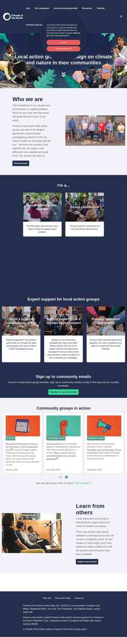 Screenshot groups.friendsoftheearth.uk