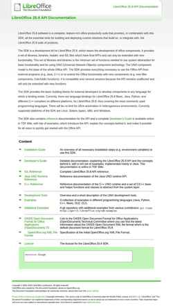Screenshot api.libreoffice.org