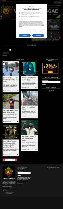 Screenshot www.worldareggae.com