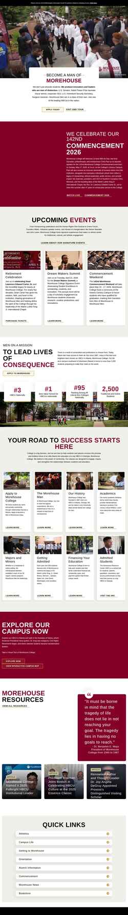 Екранна снимка morehouse.edu
